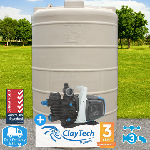 3000l Round Tank w/ ClayTech C3 Pump