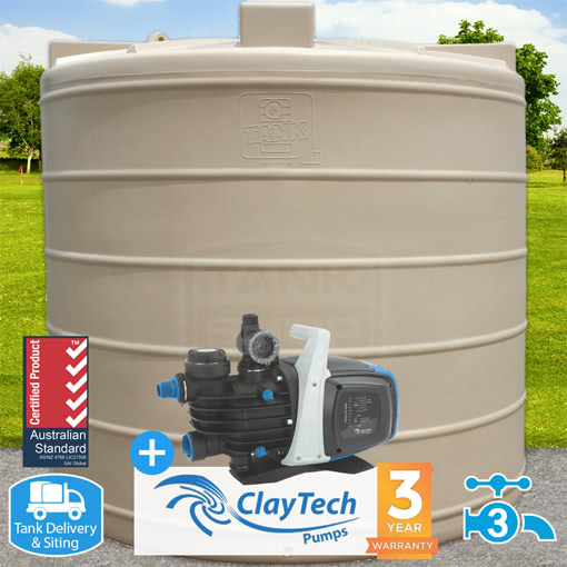 7500l Round Tank w/ ClayTech C3 Pump