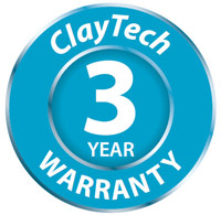 Badge: ClayTech 3 Year Warranty