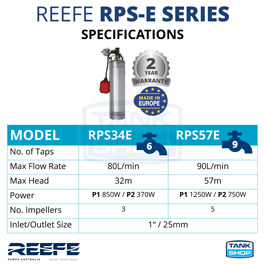 REEFE RPS-E Series Submersible Pumps - Specifications