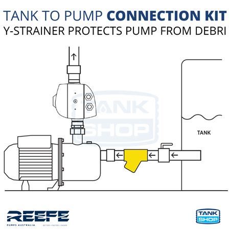 REEFE Tank to Pump Connection Kit - Y-Strainer for filtering debri before pump